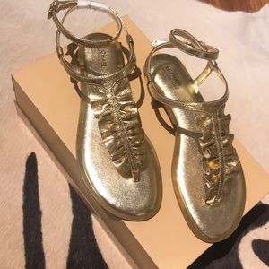 NWT Michael kors gold sandals